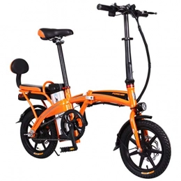 Bici elettriche Bici Bici elettriche Auto Elettrica da 14 Pollici per Uomo E Donna 48V / 15H Pieghevole Batteria al Litio per Auto Bicicletta in Alluminio per Adulti (Color : Orange, Size : 130 * 56 * 108cm)