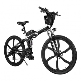HUAXU Bici Bici Elettriche E-bike Folding Bike, 26" Ebike Uomini 250W Bici Elettrica con Batteria Rimovibile 8Ah, Shimano 21 Velocità, City Bike per Uomini e Donne