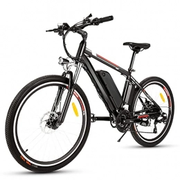 HUAXU Bici elettriches Bici Elettriche Mountain Bike 26" 250W Bicicletta elettrica con batteria al litio rimovibile da 36 V 12, 5 Ah, Cambio a 21 velocità, 15, 6 mph, Ricarica Chilometraggio Fino a 25 Miglia
