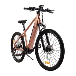 Bici ibrida elettrica da 250 W, per adulti, batteria rimovibile, display LCD, con freno idraulico anteriore, posteriore, per pendolarismo assistito, bicicletta elettrica (oro)