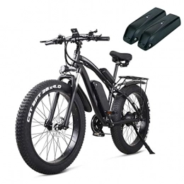 Vikzche Q Bici elettriches Bicicletta da montagna elettrica Ebike 1000 W con pneumatici grandi, batteria rimovibile 48 V 17 Ah, schermo LCD 3, 5", velocità 21 velocità (Balck Add an Extra Battry))