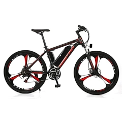 Bicicletta elettrica a batteria al litio mountain bike 26 '' adulto velocità variabile 21 velocità bicicletta assistita 36V350W batteria staccabile ruota integrata (Color:red,Size:10AH)