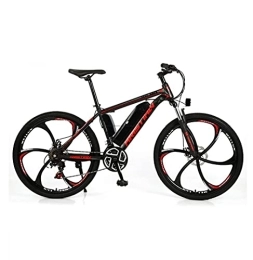 MAYIMY Bici elettriches Bicicletta elettrica a batteria al litio mountain bike 26 '' adulto velocità variabile 21 velocità bicicletta assistita 36V350W batteria staccabile ruota integrata (Color:red1, Size:10AH)