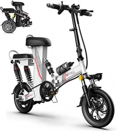 HCMNME Bici Bicicletta Elettrica Bicicletta elettrica, scooter portatile pieghevole da 12 pollici adulto, motore 48v350w, assorbimento di urti multiplo e display ad alta definizione, signore genitore-bambino bici