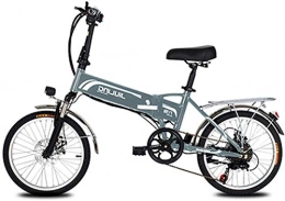 ZJZ Bici elettriches Bicicletta elettrica da 20 pollici per adulti, bici elettrica pieghevole / bici da pendolarismo elettrica con batteria 48V 10.5 / 12.5Ah e ingranaggi professionali a 7 velocità (colore: grigio, dimens