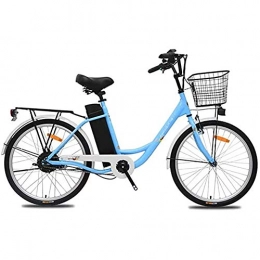 WXX Bici elettriches Bicicletta Elettrica da 24 Pollici per Adulti in Acciaio Ad Alto Tenore di Carbonio 250 W 36 V 10, 4 Ah Batteria Rimovibile per Bicicletta Ebike, con Sedile Posteriore, Blu