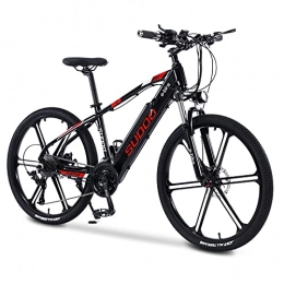 KAKASA Bici elettriches Bicicletta elettrica da 26" per adulti, in alluminio, mountain bike, 36 V, 10 Ah, batteria rimovibile, forcella anteriore a disco per uomo (nero)