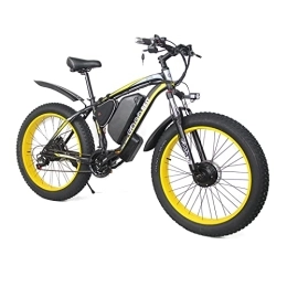 Teanyotink Bici elettriches Bicicletta elettrica da 26 pollici, 3 modalità di guida, elettrica / supporto / ciclismo, con batteria rimovibile da 48 V, 17, 5 Ah, durata della bicicletta elettrica 55-70 km (giallo)
