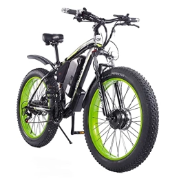 Teanyotink Bici elettriches Bicicletta elettrica da 26 pollici, 3 modalità di guida, elettrica / supporto / ciclismo, con batteria rimovibile da 48 V, 17, 5 Ah, resistenza della bicicletta elettrica 55-70 km (verde)