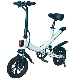 sunart Bici elettriches Bicicletta elettrica da 36 / 7, 5 Ah, con app da 14 pollici, ruote forti, telaio pieghevole, motore potente, potenza massima di 45 km su PAS, adulti, uomini, donne, E bicicletta (bianco)