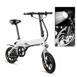 HSART Bici Bicicletta elettrica da montagna, pieghevole, leggera, compatta, 250 W, 36 V, con schermo a LED, velocità massima 25 km / h, ideale per adulti, uomini e donne, colore: bianco
