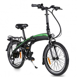 Fariy Bici elettriches Bicicletta elettrica da pendolarismo pieghevole da 20 pollici da 250 W con batteria da 7, 5 Ah, portata 33-35 km
