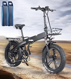 HFRYPShop Bici elettriches Bicicletta Elettrica da Pieghevole Unisex Adulto, 20 pollici E-Bike con batteria al litio da 48V, 2x10Ah, motore posteriore, la tua compagna affidabile nella vita di tutti i giorni, 2 batterys