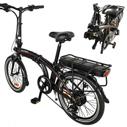 CM67 Bici Bicicletta elettrica da Trekking 20' Nero, Pneumatici 3 modalit di velocit modalit Crociera 250W Batteria 36V 13Ah 468Wh Bicicletta Per Adulti E Adolescenti Carico massimo: 120 kg