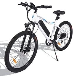 Fafrees Bici elettriches Bicicletta elettrica-Fafrees Mountain Bike Elettrica con Batteria Rimovibile 250W 36V, Bicicletta Elettrica Sospensione Completa, Bicicletta Elettrica Adulti 3 Modalità e 21 Velocità, Per Adulto, Bianco