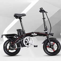 Domrx Bici elettriches Bicicletta elettrica Mini Pieghevole Batteria agli ioni di Litio da 48 v per Uomini e Donne Veicolo Elettrico per Due Persone-Nero