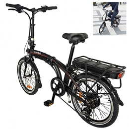 CM67 Bici elettriches Bicicletta elettrica Mountainbike 20' Nero, Shimano a 7 velocit adatta Bici elettrica 250W 36V 10AH Batteria al Litio Bicicletta Per Adulti E Adolescenti Carico massimo: 120 kg