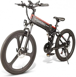 CCLLA Bici elettriches Bicicletta elettrica per Adulti 26"E-Bike Pieghevole, E-MTB, E-Muntain Bike 48 V 10, 4 Ah 350 W Mountain Bike 21 Livelli di Spostamento assistito (Colore: 4, 8 V / 10, 4 Ah / Bianco) (Colore: