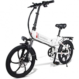 Bicicletta elettrica per ciclomotore da mountain bike elettrica per adulti, mountain bike pieghevole con cambio a 21 velocità, motore da 350 W batteria da 10,4 Ah (20LVXD30-White)