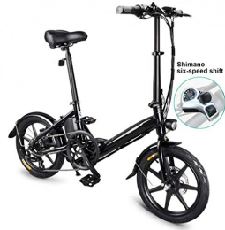 AUZZO HOME Bici Bicicletta elettrica pieghevole 250 W, bicicletta elettrica da 25 km / h con pedale 3 modalità di guida Pneumatici da 14 pollici Batteria agli ioni di litio da 36 V / 7, 8 Ah per adulti e ragazzi, Nero