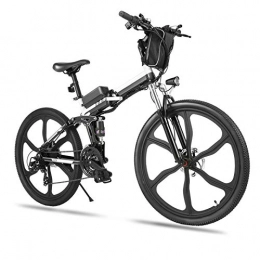TTKU Bici Bicicletta Elettrica Pieghevole, 26" mountain bike elettrica con motore da 250W 36V 8Ah batteria rimovibile, Professionale Shimano 21 velocità (Nero_1)
