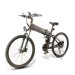 LIU Bici elettriches Bicicletta elettrica Pieghevole 48V Motore 500W 21 velocità E Bike 30km / h Bicicletta elettrica 10Ah Batteria 26 Pollici Pneumatico MTB Bike (Taglia : B LO26 Spoke Wheel)