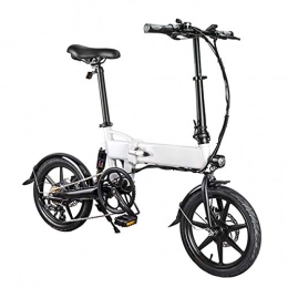 AZUNX Bici Bicicletta Elettrica, Pieghevole a velocità Variabile E-Bike Bicicletta in Lega di Alluminio 250W Ad Alta Potenza con con Batteria al Litio da 7, 8Ah Bianca