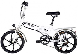 ZJZ Bici elettriches Bicicletta elettrica pieghevole, bicicletta elettrica da 20 "con batteria agli ioni di litio rimovibile da 48 V 10, 5 / 12, 5 Ah, motore da 350 W e cambio professionale a 7 velocità (colore: bianco, dim