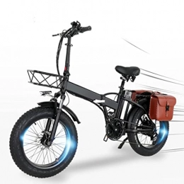 AWJ Bici elettriches Bicicletta elettrica Pieghevole Bicicletta elettrica Pieghevole per Adulti 750W / 1000W48V 15Ah 20 Pollici Mountain Bike Fat Bike Pedal Assist E-Bike