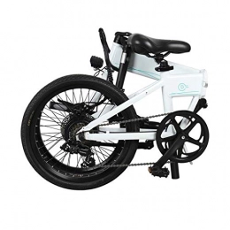 TUKING Bici Bicicletta elettrica pieghevole D4S Velo ibrida a velocità variabile per adulti, pieghevole, con astuccio per attrezzi, caricabatterie, ingranaggio a 6 velocità, batteria 36 V 10, 4 Ah, 30 km / h, bianco