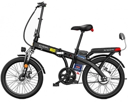 ZJZ Bici elettriches Bicicletta elettrica pieghevole da 20 "con batteria agli ioni di litio rimovibile di grande capacità (48 V 250 W), 3 modalità di guida, bicicletta elettrica con doppio freno a disco (colore: nero, dim