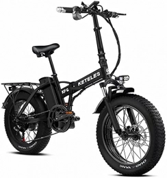 DDFGG Bici elettriches Bicicletta elettrica pieghevole da 20 pollici, batteria al litio da 48 V, 18 Ah, pieghevole, con pneumatici da 4 pollici, per adulti, uomini e donne.