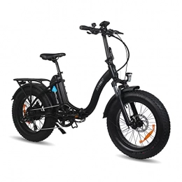 DERUIZ Bici Bicicletta elettrica pieghevole da 20 pollici, bici elettrica per adulti, batteria al litio rimovibile da 624 Wh a 7 velocità, freni a disco idraulici Shimano (nero)