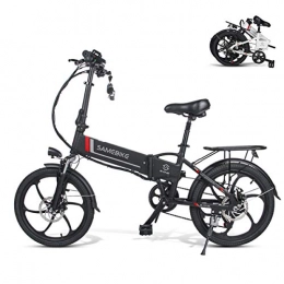 HT&PJ Bici Bicicletta elettrica pieghevole da 20 pollici, per adulti, 48 V, 500 W, con batteria agli ioni di litio rimovibile da 48 V, 10, 4 Ah, telaio in lega di alluminio (nero)