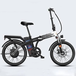 NYPB Bici elettriches Bicicletta elettrica pieghevole da donna, bici elettrica unisex da 20 pollici, batteria 48V, luce LED, capacità di carico 100 kg, telaio in acciaio al carbonio (schwarz)