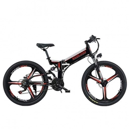 BNMZXNN Bici Bicicletta elettrica pieghevole da montagna, bicicletta con batteria al litio, bicicletta fuoristrada da 350 W, velocit 48V10A90km21 da 26 pollici Shimano, Black-One wheeled dual battery version