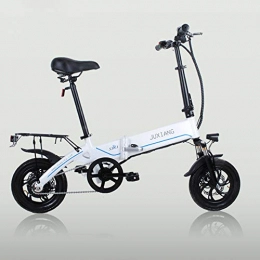 CBA BING Bici elettriches Bicicletta elettrica pieghevole da viaggio per adulti elettrica elettrica , con batteria rimovibile di grande capacit Batteria agli ioni di litio Pieghevole per bicicletta portatile regolabile, White