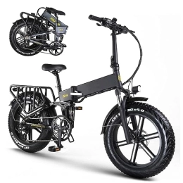 Baeoe Bici Bicicletta elettrica pieghevole, Fat Tire Bike a 8 velocità da 20"×4.0", Motore 250w 48v / 14ah Chilometraggio 40 Km Ebike a 8 velocità