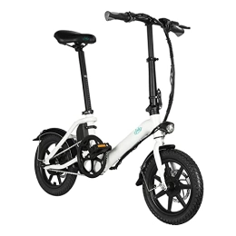 Fiido Bici Bicicletta elettrica pieghevole FIIDO D3 PRO, bici elettrica a 3 velocità in lega di alluminio ad alta resistenza per equitazione all'aperto per adulti, motoriduttore senza spazzole 36V 250W - bianco