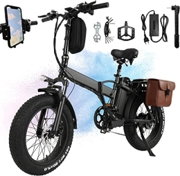 TODIMART Bici Bicicletta Elettrica Pieghevole Grande Pneumatico 20"* 4" MTB Fat Bike, Città Adulta Bici con Motore Potente Batteria 48V 15Ah Shimano a 7 Velocità
