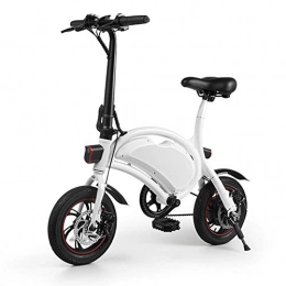 NAMENLOS Bici elettriches Bicicletta elettrica pieghevole intelligente ciclomotore bici da 10, 4 Ah Batteria da 14 '' Bicicletta da 250 W con motore elettrico con portata di 50 miglia e impostazione della velocità APP, Bianca
