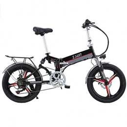 FFF-HAT Bici Bicicletta elettrica pieghevole per adulti, bicicletta in lega di magnesio per qualsiasi terreno, resistenza da 20 pollici 350 W / 48 V 100 / 120 chilometri, con contatore intelligente, ruota integrat