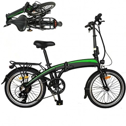 CM67 Bici Bicicletta elettrica Velocità massima di guida 25 km / h Display LCD della batteria agli ioni di litio Biciclette elettriche Pieghevole Bike Dimensioni pneumatici 20 pollici Nero