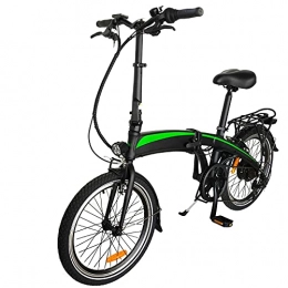 CM67 Bici Bicicletta elettrica Velocità massima di guida 25 km / h Display LCD della batteria agli ioni di litio City Bike Pieghevole Bici uomo Dimensioni pneumatici 20 pollici Nero