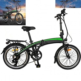 CM67 Bici Bicicletta elettrica Velocità massima di guida 25 km / h Display LCD della batteria agli ioni di litio E-Bike Pieghevole Bike Dimensioni pneumatici 20 pollici Nero