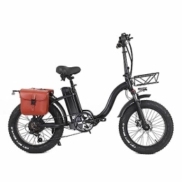 Genérico Bici Bicicletta pieghevole da 20 pollici per pneumatici grassi, con batteria da 48 V di grande capacità, con forcella anteriore ammortizzatore ad alta resistenza, entrambi i freni a disco (48V 15Ah)