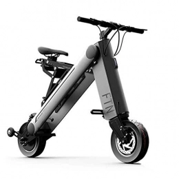 ZBB Bici Biciclette elettriche Materiale pieghevole in alluminio portatile leggero per adulto con batteria elettrica agli ioni di litio 36V Ruote da 10 pollici Chilometraggio di resistenza 40-45 km, Argento
