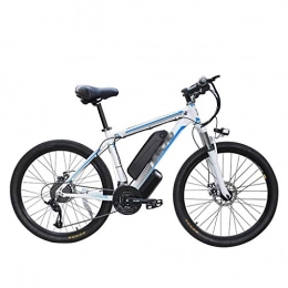 Seesaw Bici elettriches Biciclette Elettriche per Adulti, Mountain Bike Intelligenti Possono Spostare 48V / 10Ah Batteria agli Ioni Litio Grande capacità Bicicletta Elettrica Pendolare Lega Alluminio da 360 W, White Blue