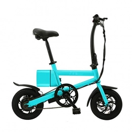 WXX Bici elettriches Biciclette Elettriche per Adulti Piccoli Uomini E Donne 12 Pollici Batteria per Auto 240 W 36 V 5, 2 Ah Doppio Freno A Disco velocità Massima 25 KM / H, Blu