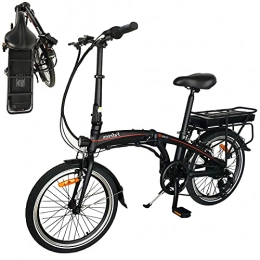 CM67 Bici Biciclette elettriche per Adulto Unisex Nero, Bici da Citt / Montagna in Alluminio 3 modalit Impermeabile IP54 modalit di guida bici da Motore 250W Grande Schermo LCD